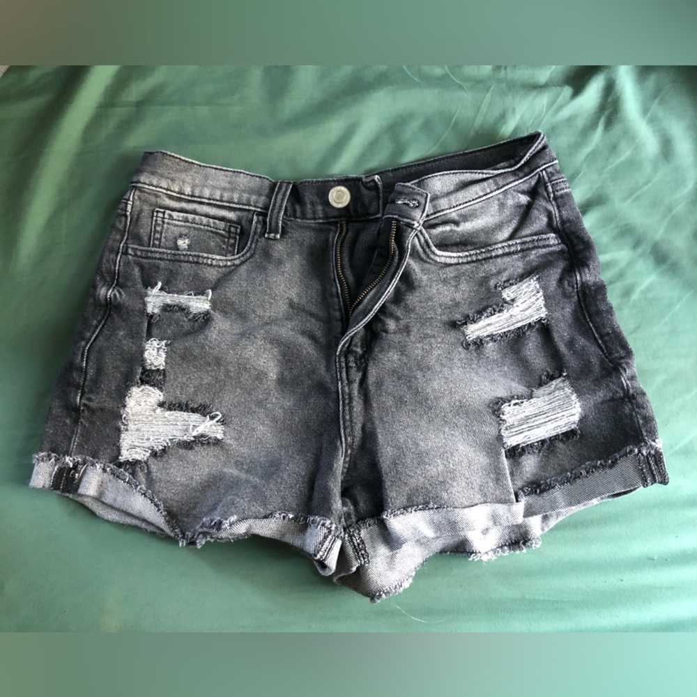 SO black denim mom shorts distressed size 11